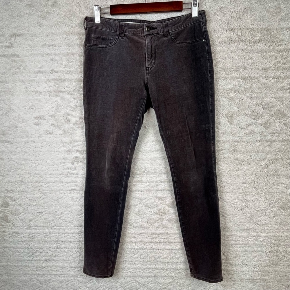 Anthropologie Pilcro Slim Ankle Pant Corduroy Dark Black Pants Size 28